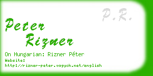 peter rizner business card